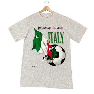 Vintage 1994 FIFA World Cup Soccer Italy T-Shirt Men's Large Nutmeg Made in USA